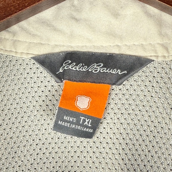 Eddie Bauer Sport Shop Shirt Mens XLT Short Sleeve Vented‎ Zipper Chest Pockets - Picture 4 of 11